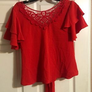 Red festive blouse